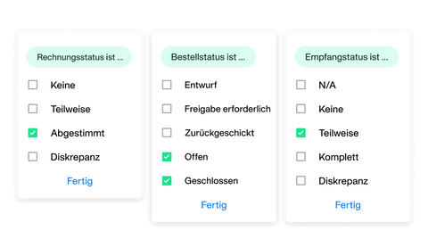 Illustrationen der neuen Filter, die Sie in Ihrem Bestellungsprozess verwenden können Screenshot der Entwickler-API und der neuen Endpunkte zur Erstellung 